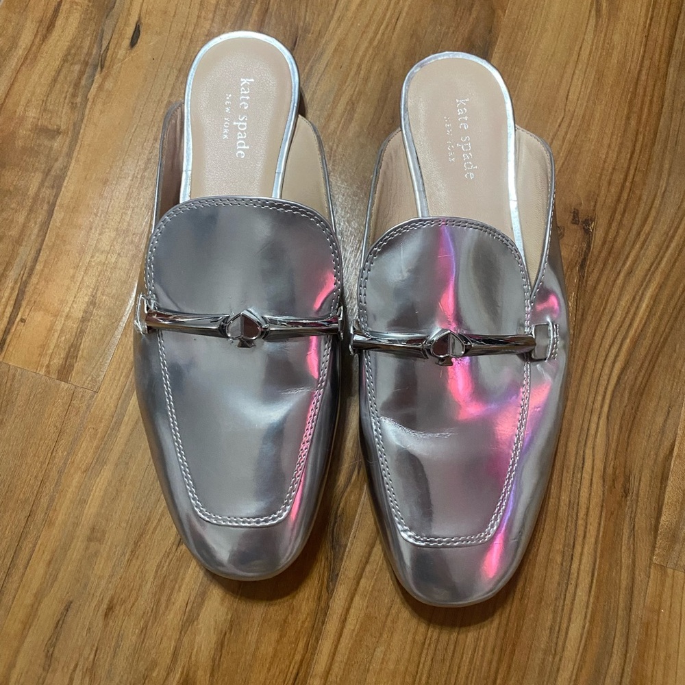 Kate Spade Silver Mules